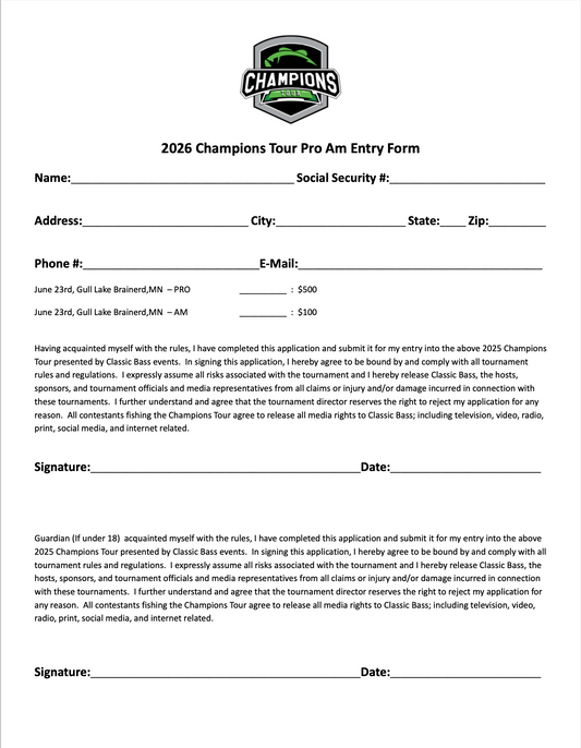 2026 Pro Am Registration - PRO Division